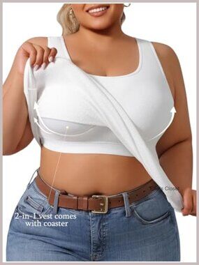 Plus Size Tummy Control Shapewear Tank With Built-In Bra